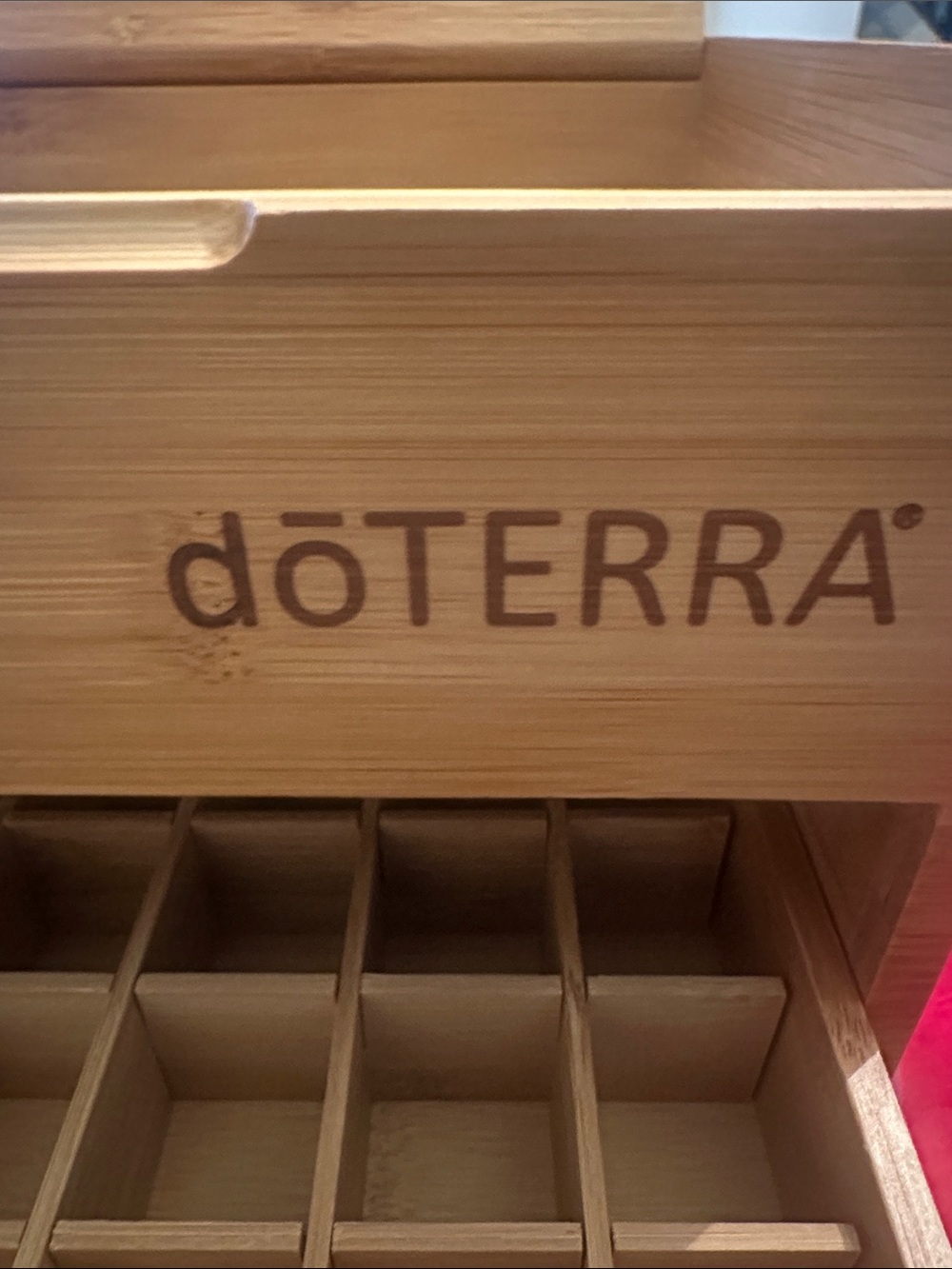 Brand New in Box Doterra  Bamboo Oil Organizer with White Drawer Accents - Picture 6 of 6